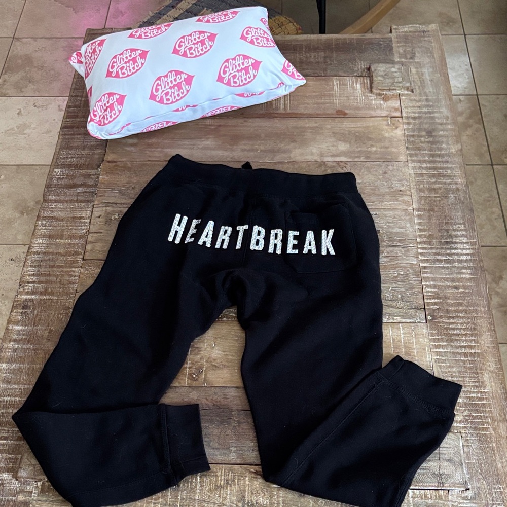 Bundle of Bling Heartbreak Tour Joggers and Glitter B___ pillow